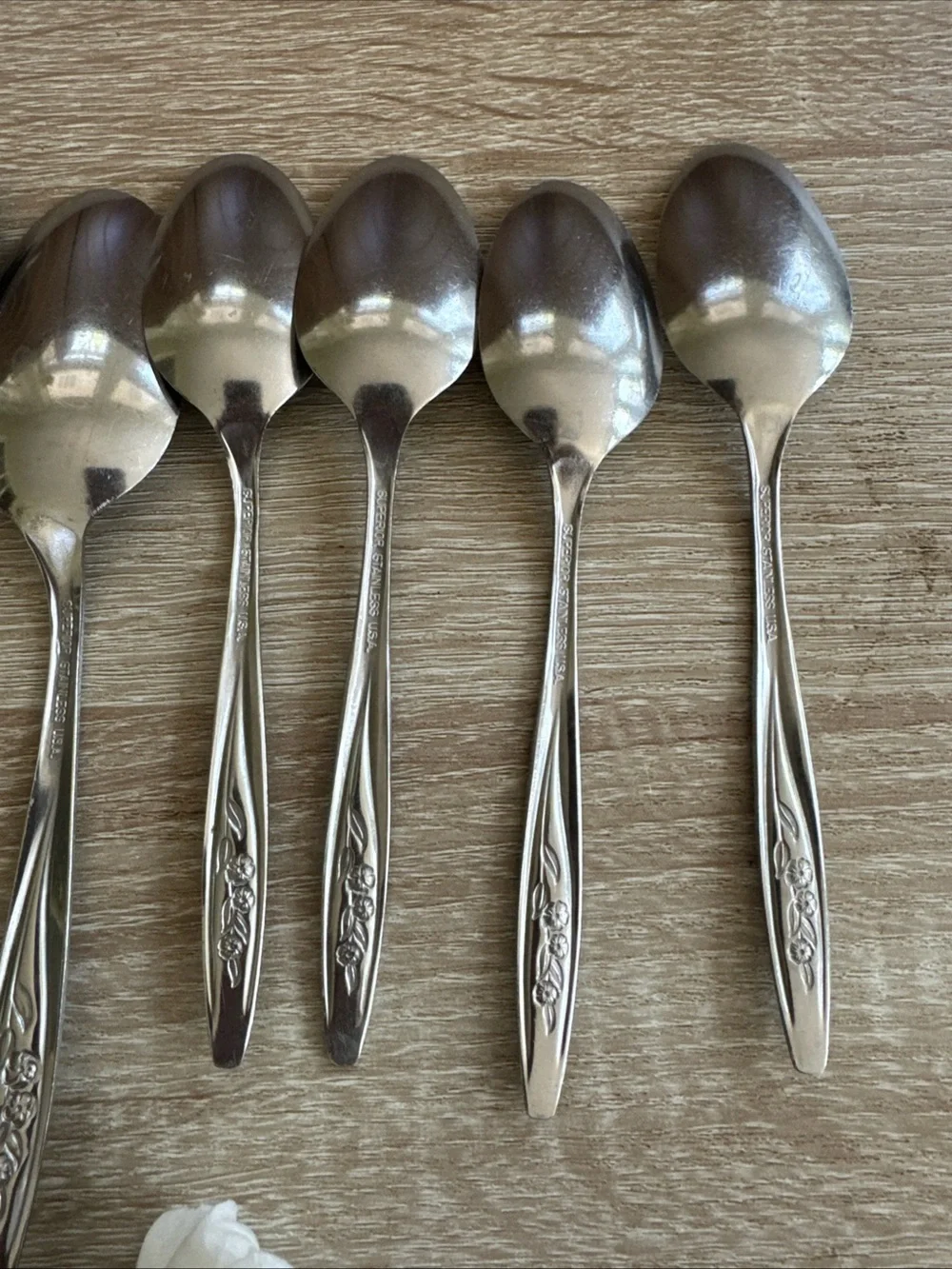 Vintage Superior Stainless Radiant Rose Stainless Steel Floral Flatware Set